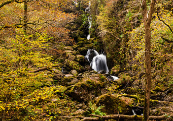 tranquil and peaceful  autumn streams and waterfalls in Lake District  in Cumbria, North England.