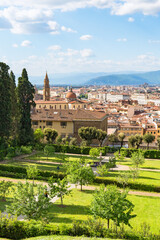 Italian garden with a view of Florence