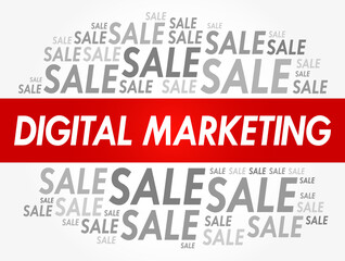 Digital Marketing word cloud, business concept background