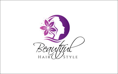 Illustration vector graphic of beautiful modern hair style logo design template