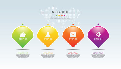 Presentation business infographic template colorful with 4 step