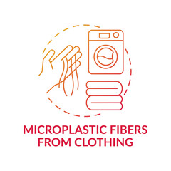 Microplastic fibers from clothing concept icon. Ecology idea thin line illustration. Global environmental problem. Vector isolated outline RGB color drawing