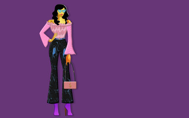 Frau modisch Gekleidet.