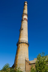 Chyhyryn Nuclear Power Plant. The building of the abandoned Ukrainian nuclear power plant Chigirinskaya. The ruins of buildings and structures. © Deniz