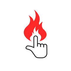 thin line finger pushing on red fire alarm
