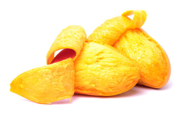  mangoes on white background.