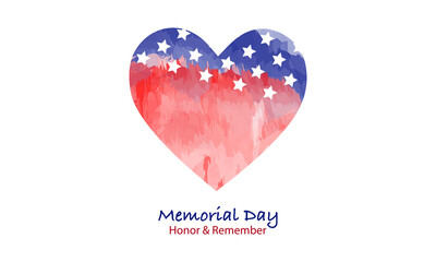 memorial day, memorial, flag, USA, heart, us, America, star, red, blue, stars, paint, illustration, vector, flyer, banner, 4th of July, July 4th, 4th July independence day USA, independence day USA