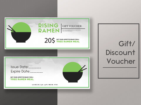 NewMockup grey light green restaurant discount gift voucher coupon