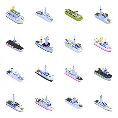 Isometric Icons of Military Ships   © SmashingStocks
