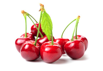 Fototapeta na wymiar Fresh cherry fruit on white background.