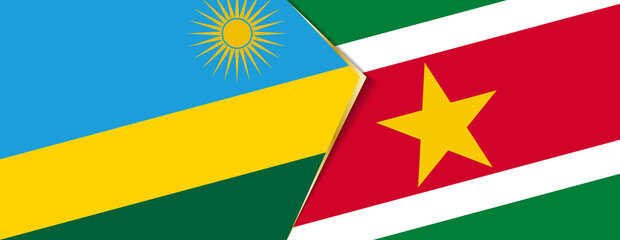 Rwanda and Suriname flags, two vector flags.