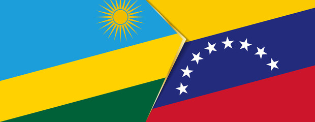 Rwanda and Venezuela flags, two vector flags.