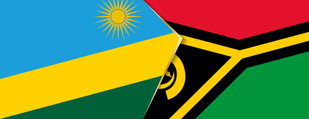 Rwanda and Vanuatu flags, two vector flags.