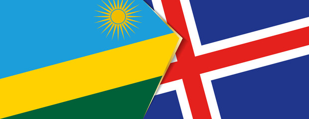 Rwanda and Iceland flags, two vector flags.