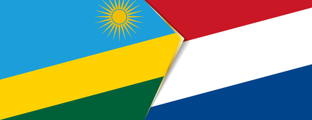 Rwanda and Netherlands flags, two vector flags.