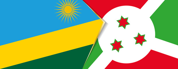 Rwanda and Burundi flags, two vector flags.