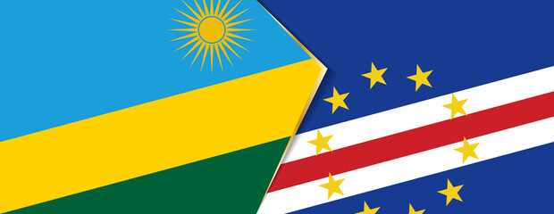 Rwanda and Cape Verde flags, two vector flags.