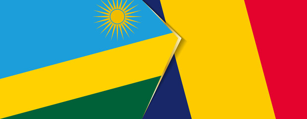 Rwanda and Chad flags, two vector flags.