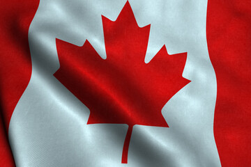 Canada National Flag is waving