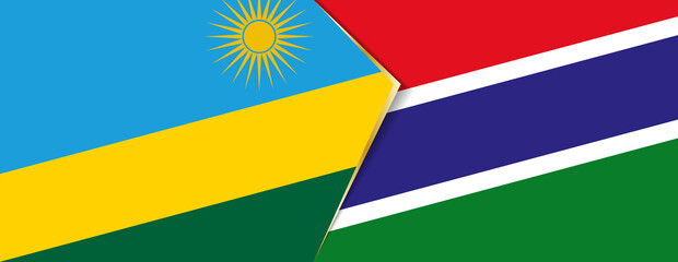 Rwanda and Gambia flags, two vector flags.