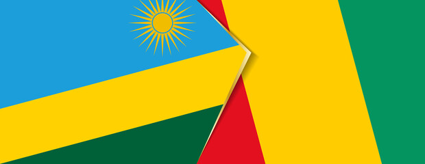 Rwanda and Guinea flags, two vector flags.