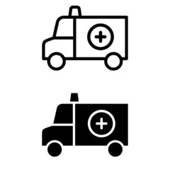 Ambulance vector icon set. Doctor illustration sign collection. resuscitation symbol or logo.