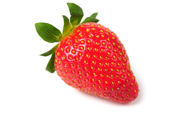 Strawberries with leaves.