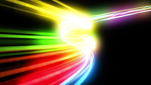 Fast Light Color Lines Running Flickering in Competition Like F1 Intro. Beautiful Multi Colored Strokes Extremely Fast. Loop-able Stripes 3d Animation. Abstract Art Concept. 4k Ultra HD 3840x2160.