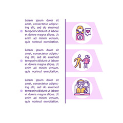 Online dating cons concept line icons with text. PPT page vector template with copy space. Brochure, magazine, newsletter design element. Remote communication linear illustrations on white