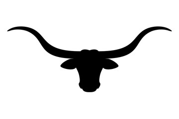 Texas Longhorn cattle head icon, vector illustration - obrazy, fototapety, plakaty