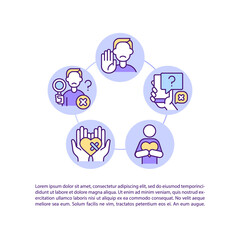 Fototapeta na wymiar How to get over ghosting concept line icons with text. PPT page vector template with copy space. Brochure, magazine, newsletter design element. Finding love linear illustrations on white