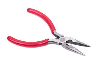 New pliers with red handle isolated