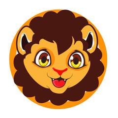 head lion mascot cartoon in vector