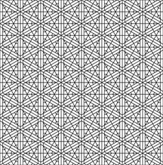 Seamless traditional Japanese ornament Kumiko.Black color lines.