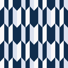 Geometric seamless pattern. Abstract background with elegant blue stripes, arrows. Repeating texture. Colorful ornament in stripe. Vector illustration. Design paper, wallpaper, textile, fabric.