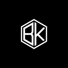 BK letter icon design on black background. Creative letter BK/B K logo design.