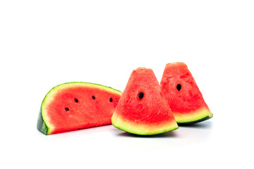 Slice of watermelon on white background
