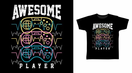 Awesome player typography vector illustration t-shirt design for print. © Clushy