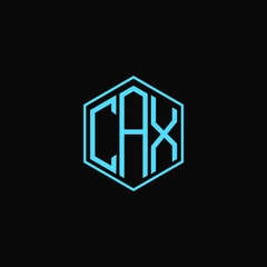 CAX polygon letter icon design on BLACK background.Creative letter
CAX-E A X logo design. CAX initials Polygon Logo design.
