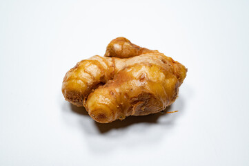 fresh ginger on white background