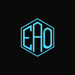 EAO polygon letter icon design on BLACK background.Creative letter
EAQ-E A O logo design. EAO initials Polygon Logo design.