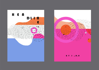 Modern abstract covers set. Colorful shapes composition. Eps10 vector.