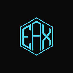 EAX polygon letter icon design on BLACK background.Creative letter
EAX-E A X logo design. EAX initials Polygon Logo design.
