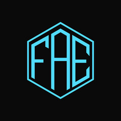 FAE poligon letter icon design on BLACK background.Creative letter FAE / FAE ogo design.
FAF initials Poligon Logo design