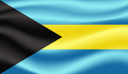 Grunge Bahamas flag. Bahamas flag with waving grunge texture.