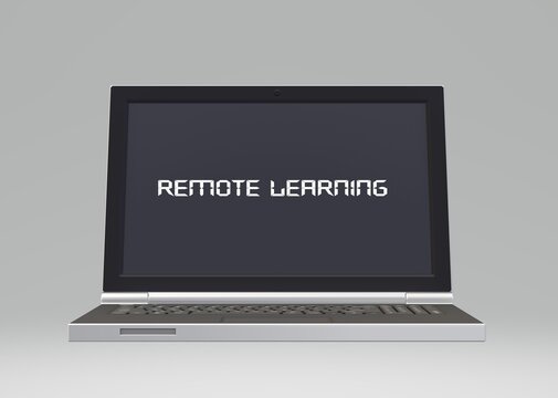 3D Illustration of a Notebook Laptop Computer with Remote Learning for School