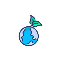 Green Earth icon in vector. Logotype