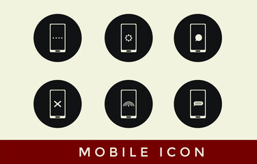 set design mobile icon bundle for application