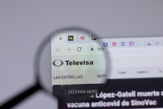 New York, USA - 18 March 2021: Televisa company logo icon on website, Illustrative Editorial.
