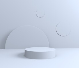 3d  podium minimal white wall scene.3d illustration.